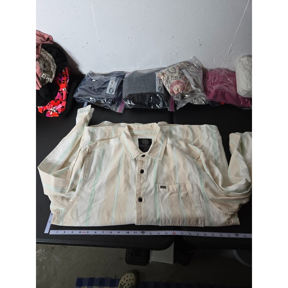 Buffalo David Bitton Multicolor Striped Sann Denim Shirt Jacket XL Shacket‎ Fall - Picture 7 of 11
